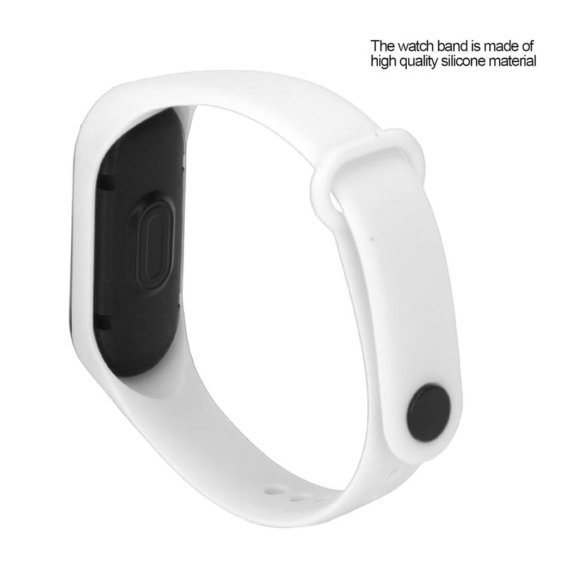 woobles Mini Children Electronic Watch Red LED Simple Student Sports Electronic Watch with Silicone Watch Band(White) - Image 3